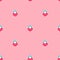 Keys, locks and hearts vector turquoise seamless pattern, Valentine\\\'s day pink background