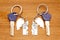 Keys with split house and heart matching keychains