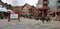 Keystone, CO, November 17, 2018 - Skiers and snowboarders heading to the gondola at River Run Village