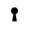 Keywhole icon vector illustration.key whole opportunity concept symbol. door lock shape logo. enter access silhouette. mystery