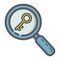 Keyword research filled outline icon, seo