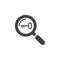 Keyword research symbol. magnifying glass and key icon vector,