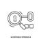 Keyword search icon. Concept pictogram of search engine optimization process