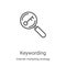 keywording icon vector from internet marketing strategy collection. Thin line keywording outline icon vector illustration. Linear