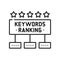 Keywords ranking and data storage outline icon