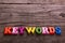 Keywords word made of wooden letters