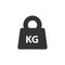 Kg weight mass black simple flat icon