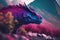 Khaan Colorful Dangerous Dinosaur in Lush Prehistoric Nature by Generative AI