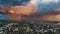 Khabarovsk city top view sunset beautiful clouds