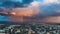 Khabarovsk city top view sunset beautiful clouds