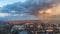 Khabarovsk city top view sunset beautiful clouds