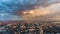 Khabarovsk city top view sunset beautiful clouds