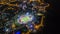 Khabarovsk Lenin stadium top view, night city