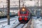 KHABAROVSK, RUSSIA - JANUARY 06, 2017: Electric train passing a