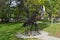 Khabarovsk, Russia, October, 5, 2017. The sculpture of the zodiac sign Cancer in the city of Khabarovsk on the Amur Boulevard