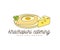 Khachapuri with egg, cheese and parsley leaf, logo design. Food, meal, restaurant, catering and canteen, vector design