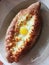 Khachapuri is a home-cooking on the plate