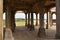 Khajuri Masjid, interior stone pillars ruins, Champaner-Pavagadh Archaeological Park, a UNESCO World Heritage Site, Gujarat