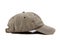 Khaki ball cap on white