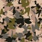 Khaki camo seamless pattern. Simple army print in bown, green and grey colors. Military print