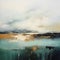 Khaki Contemporary Seascape Abstract Painting
