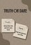 Khaki And Cream Simple Minimalist Abstract Truth Or Dare Poster