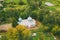 Khal`ch, Vetka District, Belarus. Aerial View Old Church of the Archangel Michael. Top View From High Attitude In Summer