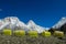 Khan Tengri peak from south Engilchek Inylchek glacier in Tian-Shan mountains