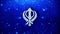 Khanda, religion, religious symbol, sikhism Icon Blinking Glitter Glowing Shine Particles.