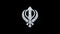 Khanda, religion, religious symbol, sikhism Icon Shining Glitter Loop Blinking Particles .