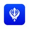 Khanda symbol sikhism religion icon blue vector