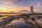 Khao Lak light Beacon,Khao Lak lighthouse  at sunset ,Phang Nga, Thailand