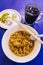 Khao soi - Traditional Thai Food, Thai curry with A noodle dish in a yellow curry with chicken.