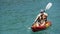 Khao sok, thailand, circa february 2019 - tourists kayaking ok lake