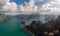 Khao Sok Thailand , drone aerial view over the lake