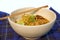 Khaosoi thai northern food on the wood background