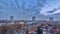 Kharkiv city from above day to night timelapse at winter. Ukraine.