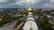 Kharkiv city cathedral aerial. Scenic cityscape