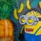 Kharkiv, Ukraine, August 2019 Minion animation character figure. Fun cartoon creature in kids entertainment park. Children play