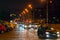 Kharkiv Ukraine, February 22, 2020: cars driving in the night city