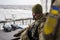 Kharkiv, Ukrainian-Russian border, Ukraine - February 2022: The Ukrainian army conducts exercises near the Ukrainian-Russian