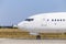 Kharkov/Ukraine - August 19, 2018: Airbus A319 of FANair in Kharkov Airport, baggage luggage loading