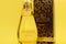 KHARKOV, UKRAINE - OCTOBER 21, 2019: Bottle of So Elixir perfume by Yves Rocher on bright yellow color background