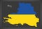 Kherson map of Ukraine with Ukrainian national flag illustration