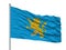 Kherson Oblast City Flag On Flagpole, Ukraine, Isolated On White Background