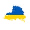 Kherson region map of Ukraine with Ukrainian national flag