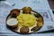 Khichdi served in Indian rice feeding ceremony of child in Kolkata.