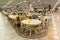 Khimki, Russia - September 03.2016. Tables and chairs in largest furniture store Grand