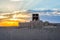 Khiva city wall in sunset