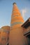 Khiva: medieval minaret on sunset
